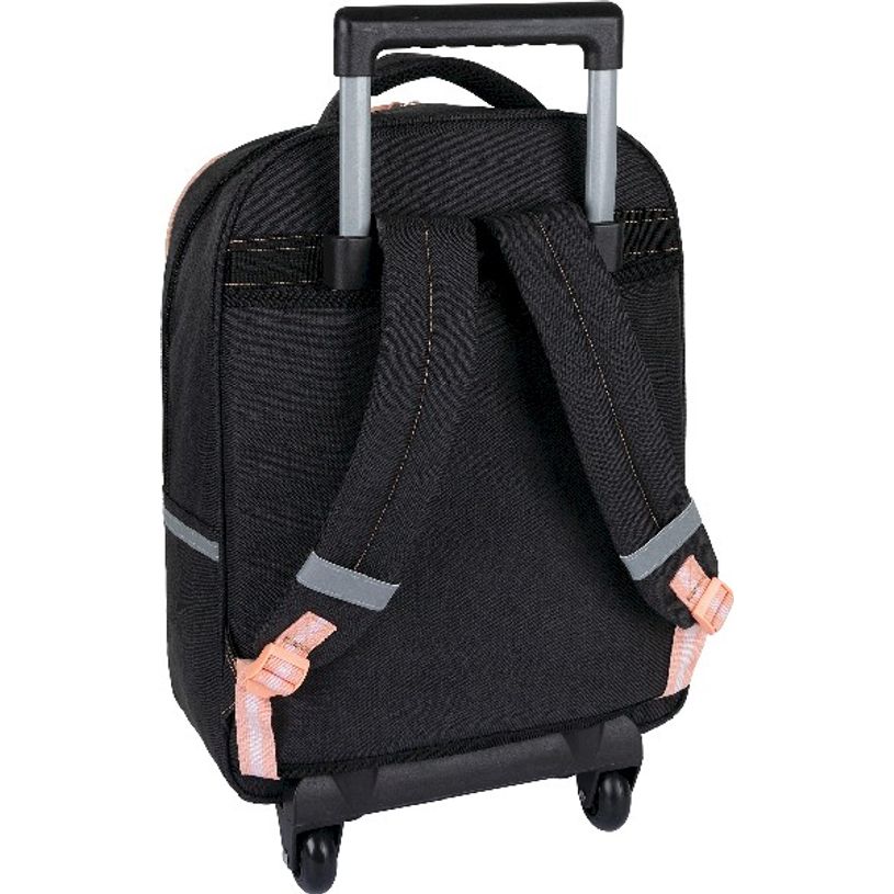 3664447124667-Sac à dos à roulettes Mr Wonderful - 1 compartiment - gris chiné et corail - Oberthur-P_405114775_2-1