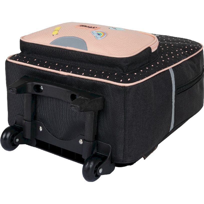 3664447124667-Sac à dos à roulettes Mr Wonderful - 1 compartiment - gris chiné et corail - Oberthur-P_405114775_3-2