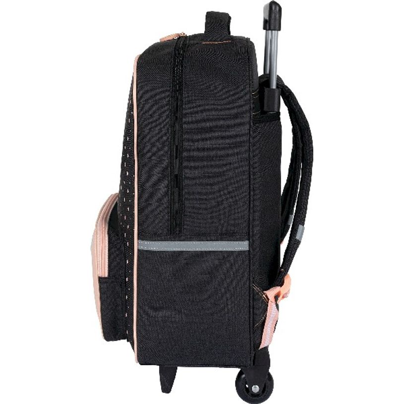 3664447124667-Sac à dos à roulettes Mr Wonderful - 1 compartiment - gris chiné et corail - Oberthur-P_405114775_5-4