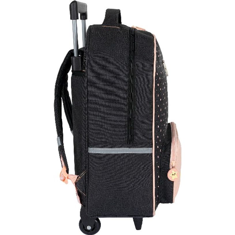 3664447124667-Sac à dos à roulettes Mr Wonderful - 1 compartiment - gris chiné et corail - Oberthur-P_405114775_6-5