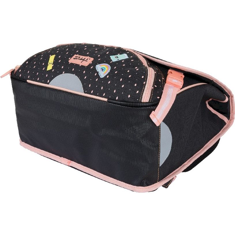 3664447122304-Cartable Mr Wonderful 38 cm - 2 compartiments - gris chiné et corail - Oberthur-P_405114776_3-2