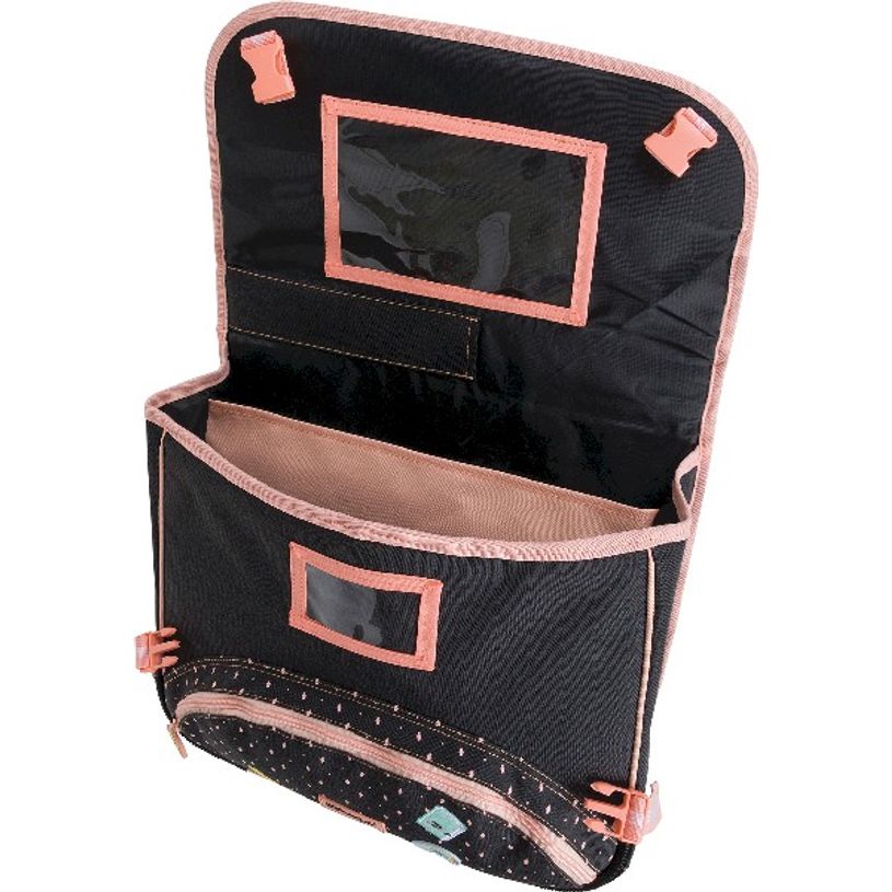 3664447122304-Cartable Mr Wonderful 38 cm - 2 compartiments - gris chiné et corail - Oberthur-P_405114776_6-5