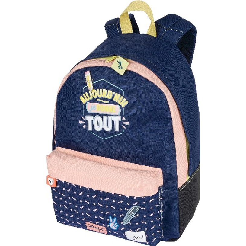 3664447122663-Sac à dos Mr Wonderful - 1 compartiment - marine et corail - Oberthur-P_405114778_1-0