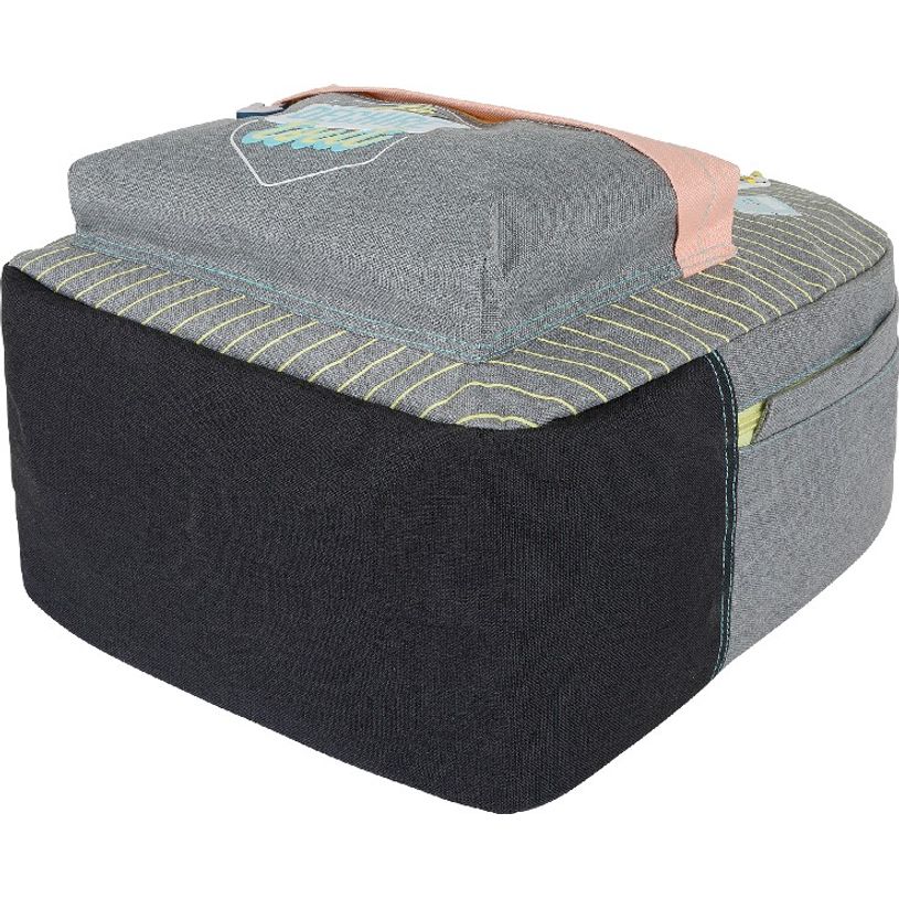 3664447125077-Sac à dos Mr Wonderful - 1 compartiment - gris chiné et corail - Oberthur-P_405114779_3-2