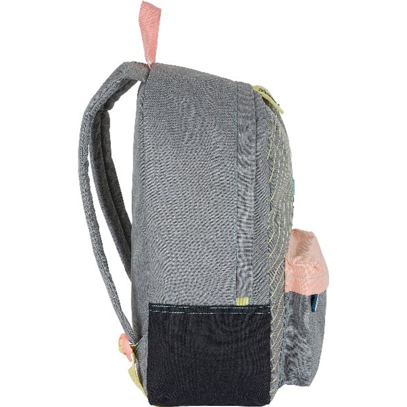 3664447125077-Sac à dos Mr Wonderful - 1 compartiment - gris chiné et corail - Oberthur-P_405114779_5-4
