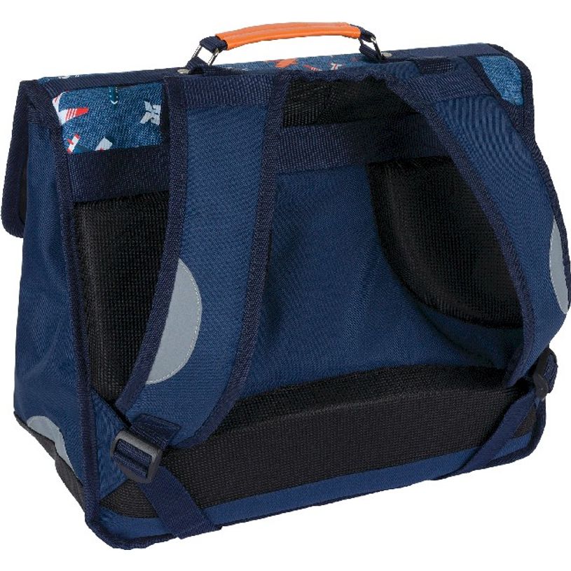 3664447121734-Cartable By Oberthur Boy Avions 38 cm - 2 compartiments - marine et bleu chiné - Oberthur-P_405114781_3-2
