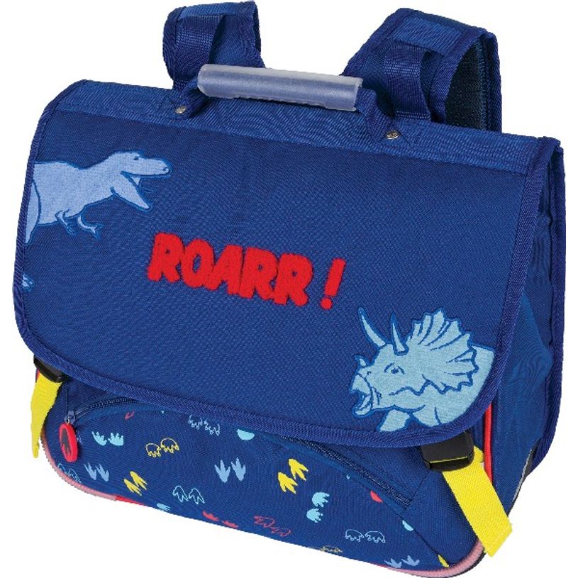 3664447122366-Cartable Dino 38 cm - 2 compartiments - marine - Oberthur-P_405114818_1-0