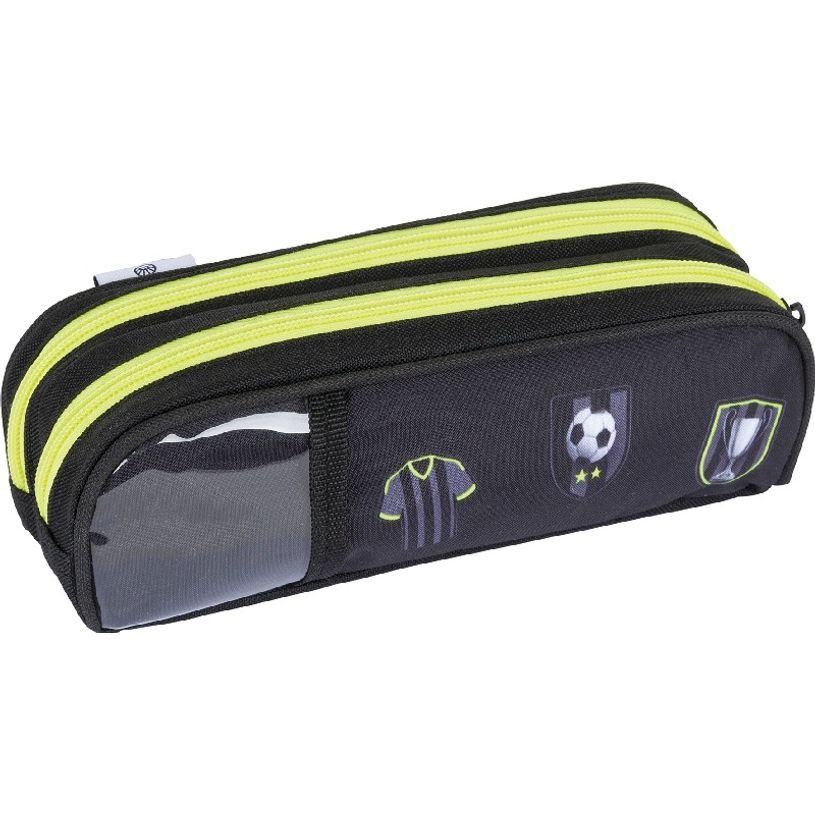 3664447122380-Trousse rectangulaire Football - 2 compartiments - noir - Oberthur-P_405114820_2-1