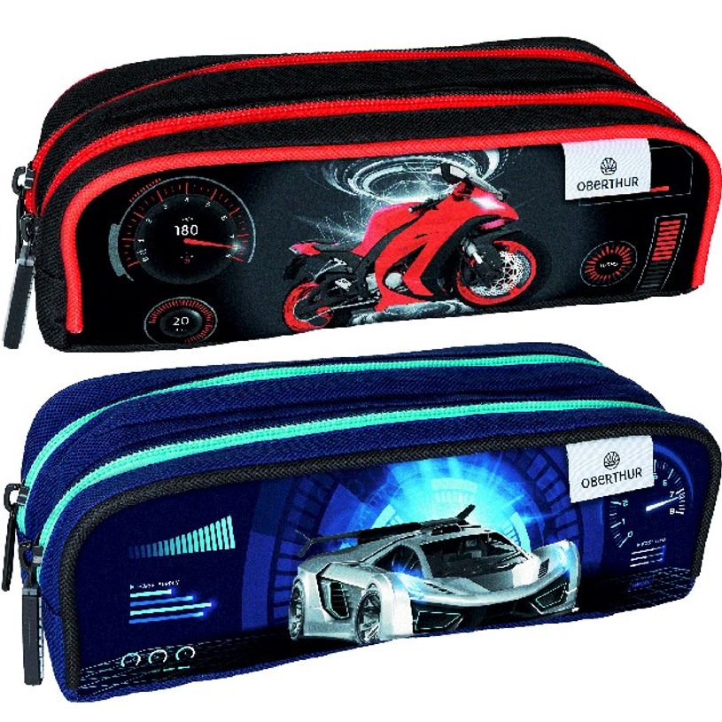 3664447122427-Trousse rectangulaire Megacars - 2 compartiments - 2 modèles disponibles - Oberthur-P_405114826_1-0