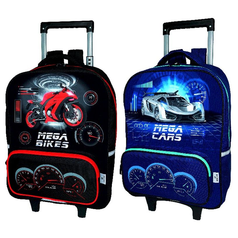 3664447122434-Sac à dos à roulettes Mégacars - 1 compartiment - 2 modèles disponibles - Oberthur-P_405114827_1-0