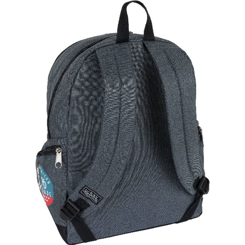 3664447122892-Sac à dos Von Dutch - 2 compartiments -  gris chiné - Oberthur-P_405114840_2-1