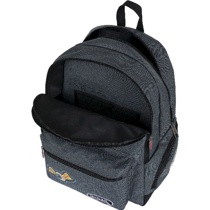 3664447122892-Sac à dos Von Dutch - 2 compartiments -  gris chiné - Oberthur-P_405114840_6-5
