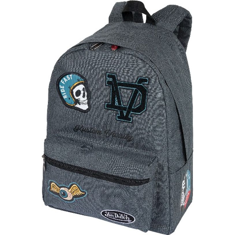 3664447122908-Sac à dos Von Dutch - 1 compartiment -  gris chiné - Oberthur-P_405114841_1-0