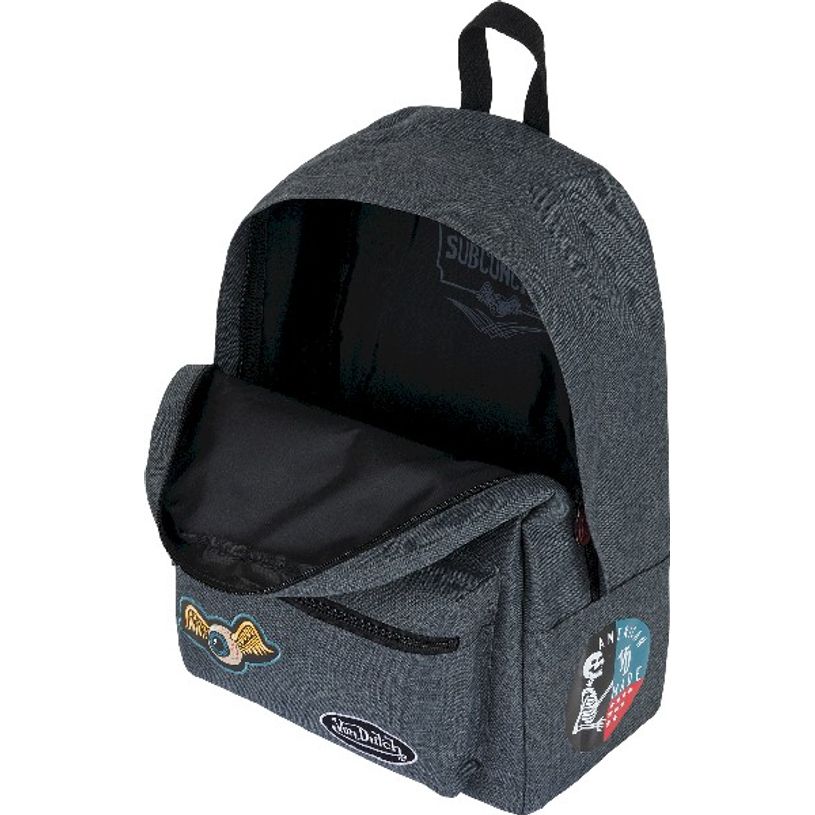 3664447122908-Sac à dos Von Dutch - 1 compartiment -  gris chiné - Oberthur-P_405114841_6-5
