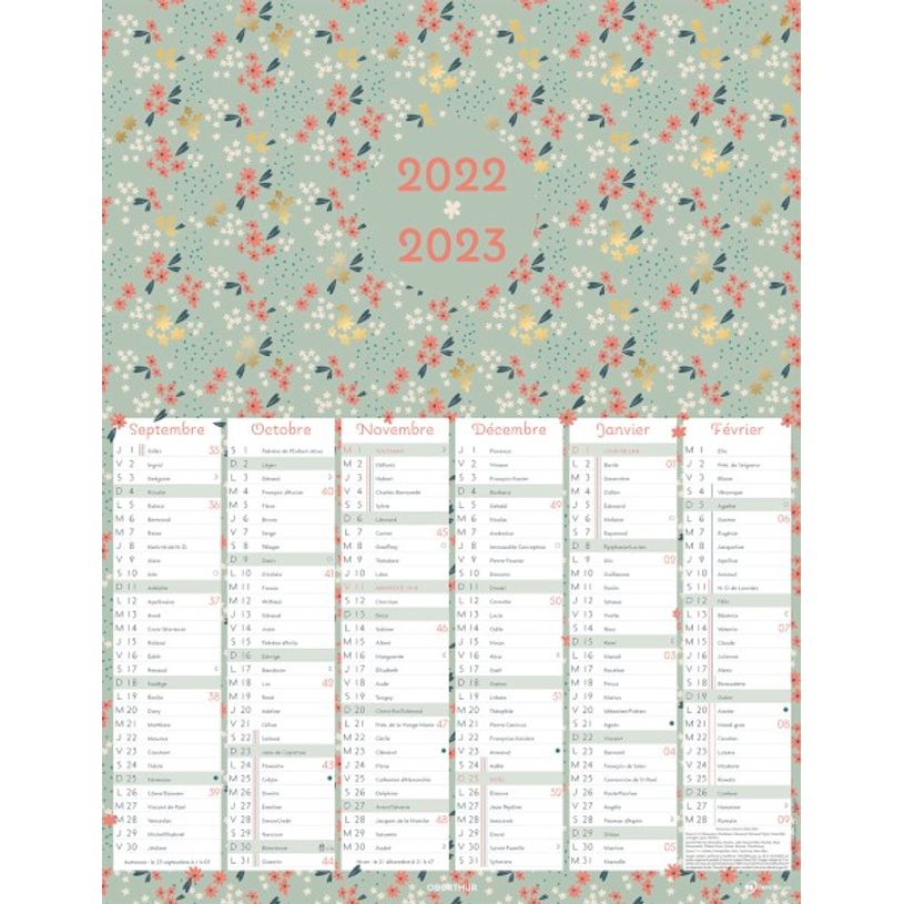 3664447118147-Calendrier Chelsea 6 mois par face - 43 x 33,5 cm - Oberthur-P_405114848_2-1