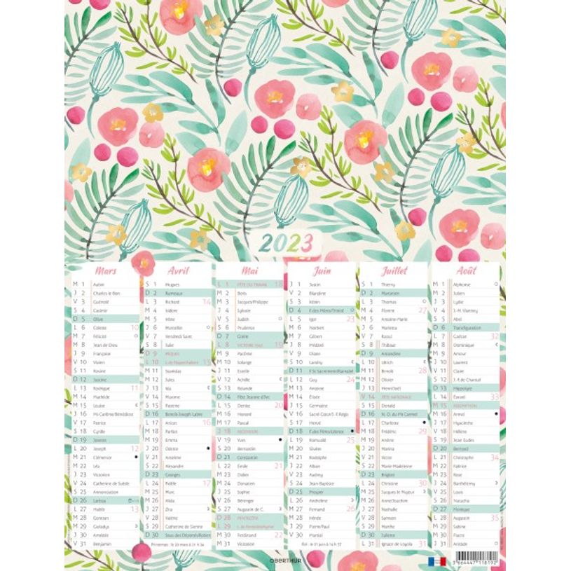 3664447118178-Calendrier Tivoli 6 mois par face - 27 x 21 cm - Oberthur-P_405114851_1-0