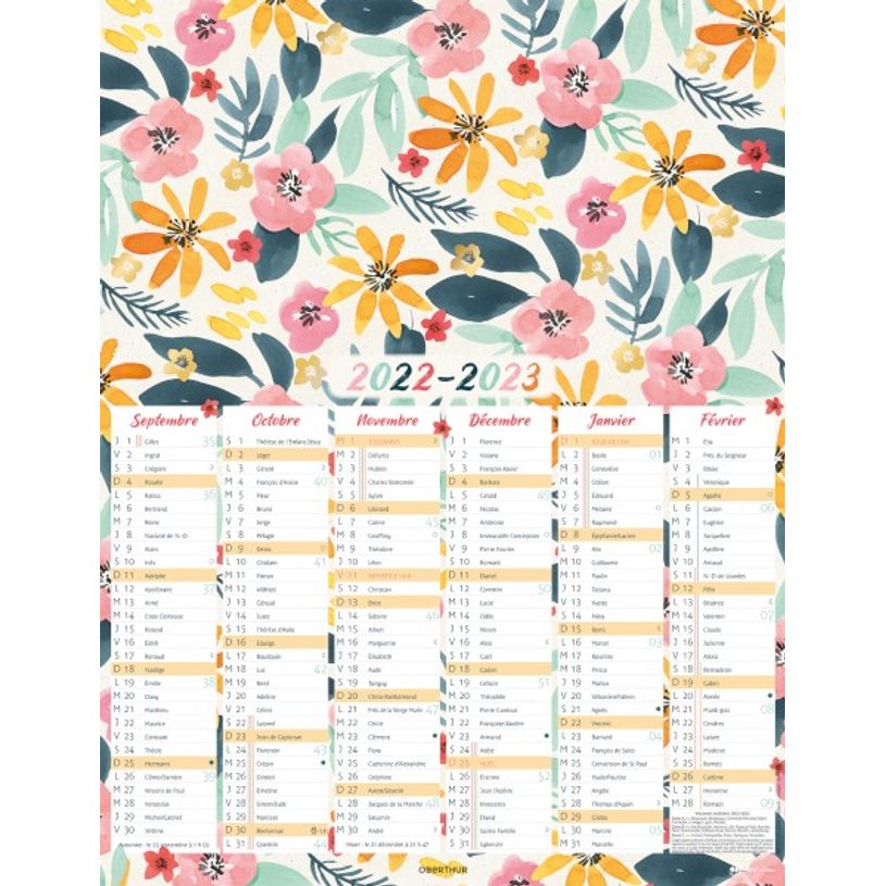 3664447118178-Calendrier Tivoli 6 mois par face - 27 x 21 cm - Oberthur-P_405114851_2-1