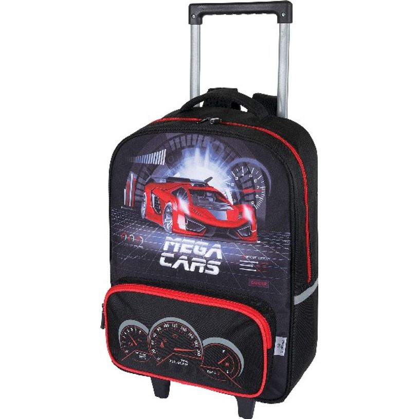 3664447128757-Sac à dos à roulettes Megacars - 1 compartiment - noir - Oberthur-P_405114857_1-0