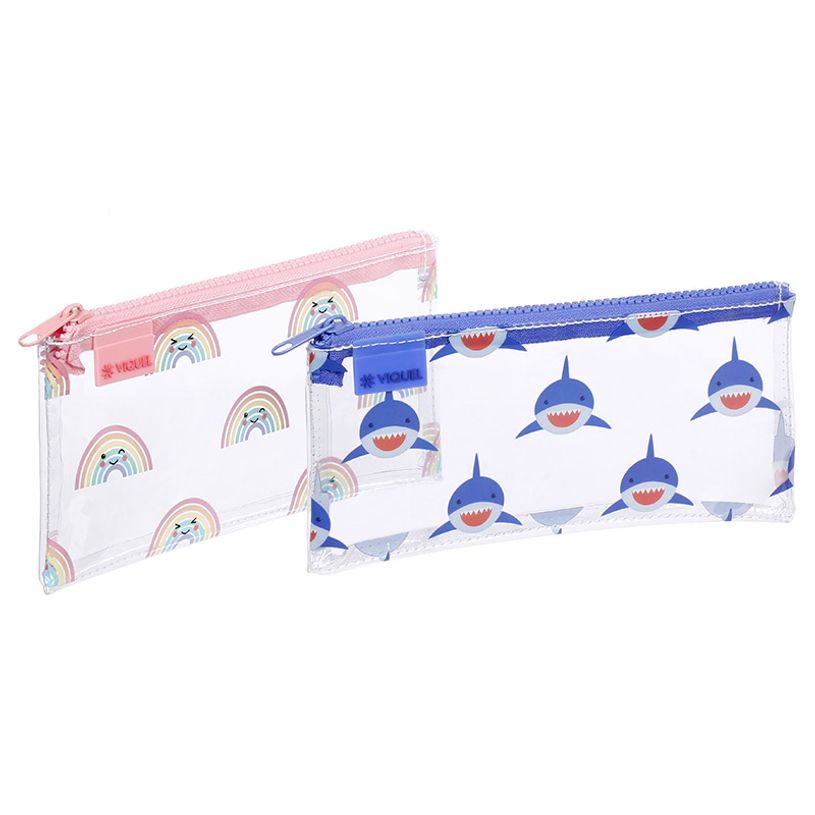 3135259792943-Trousse plate Baby Kawaii - 1 compartiment - 2 modèles disponibles : requin ou rainbow - -P_405114892_1-0