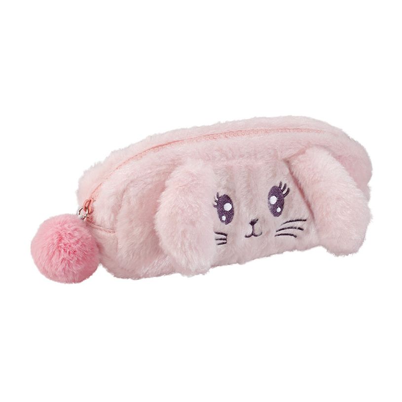 3135258903074-Trousse rectangulaire Cuddle - 1 compartiment - 2 modèles disponibles :  chat ou lapin - -P_405114899_3-2