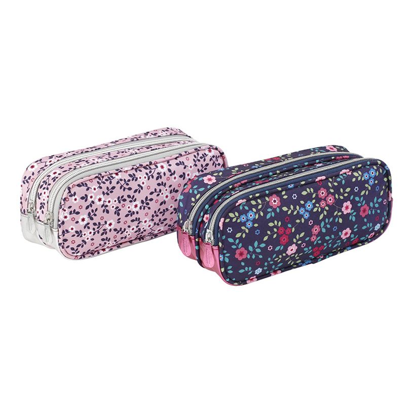 3135258772984-Trousse rectangulaire Liberty Chérie - 2 compartiments - 2 couleurs disponibles : rose ou-P_405114904_1-0
