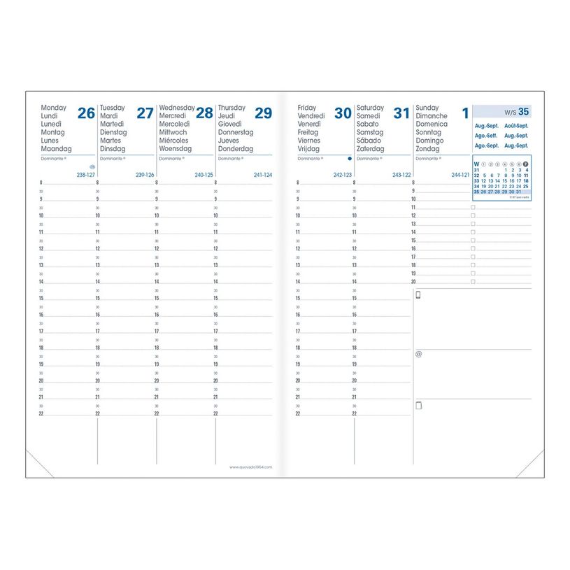 3371010479993-Agenda Club Affaires SD - 1 semaine sur 2 pages - 10 x 15 cm - bleu marine - Quo Vadis-P_405114959_2-1