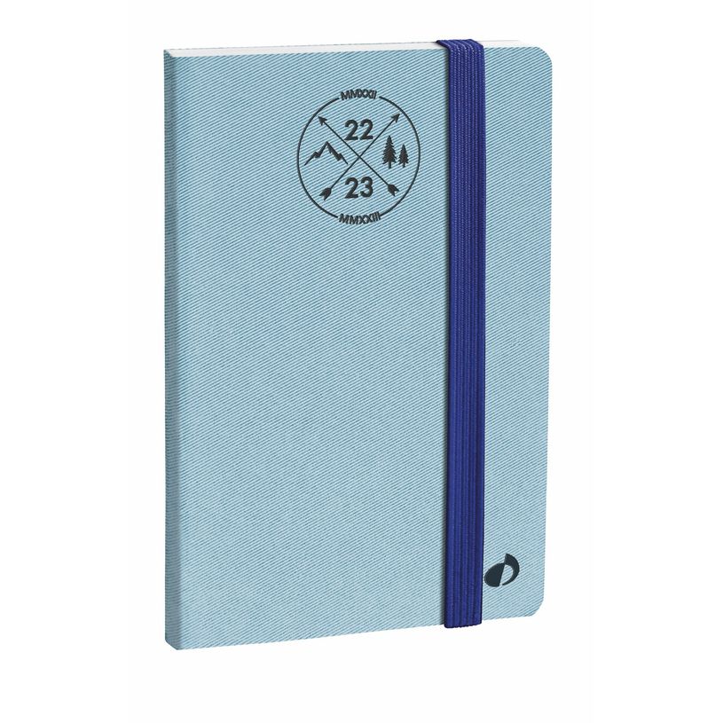 3371010476510-Agenda à élastique Everest Affaires SD - 1 semaine sur 2 pages - 10 x 15 cm - bleu glac