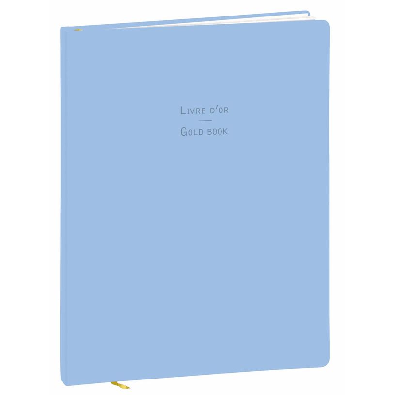 3371010446988-Quo Vadis - Livre d'or - Pastel - Bleu clair - 21x27 cm - Papier Clairefontaine blanc - Fabrication fra--0