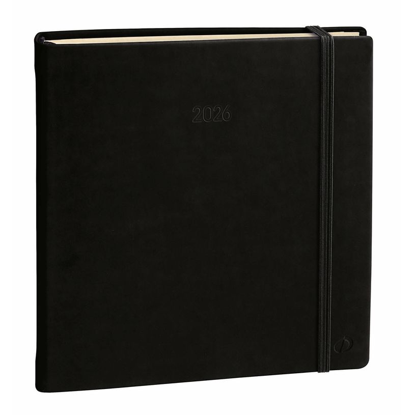 3371010466511-Agenda Executif Prestige Silk - 1 semaine sur 2 pages - 16 x 16 cm - noir - Quo Vadis--0