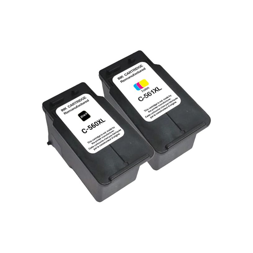 3584770904630-UPrint C-560XL/C-561XL - Paquete de 2 - negro, color (cian, magenta, amarillo) - compatible - caja - refabricado - cartucho de tinta - para Canon PIXMA TS5350, TS5351, TS5352, TS535--1