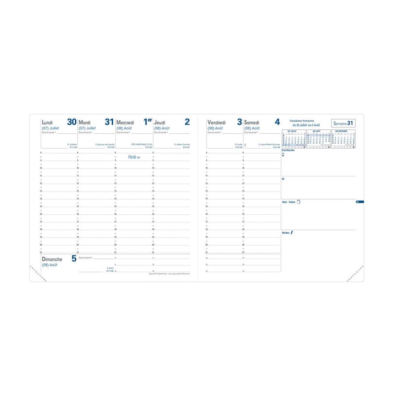 3371010476213-Agenda Toscana Executif avec répertoire - 1 semaine sur 2 pages - 16 x 16 cm - bleu turqu-P_405115044_3-1