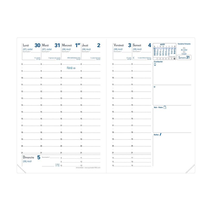 3371010476336-Agenda Toscana Universitaire avec répertoire - 1 semaine sur 2 pages - 10 x 15 cm - turqu-P_405115048_3-1