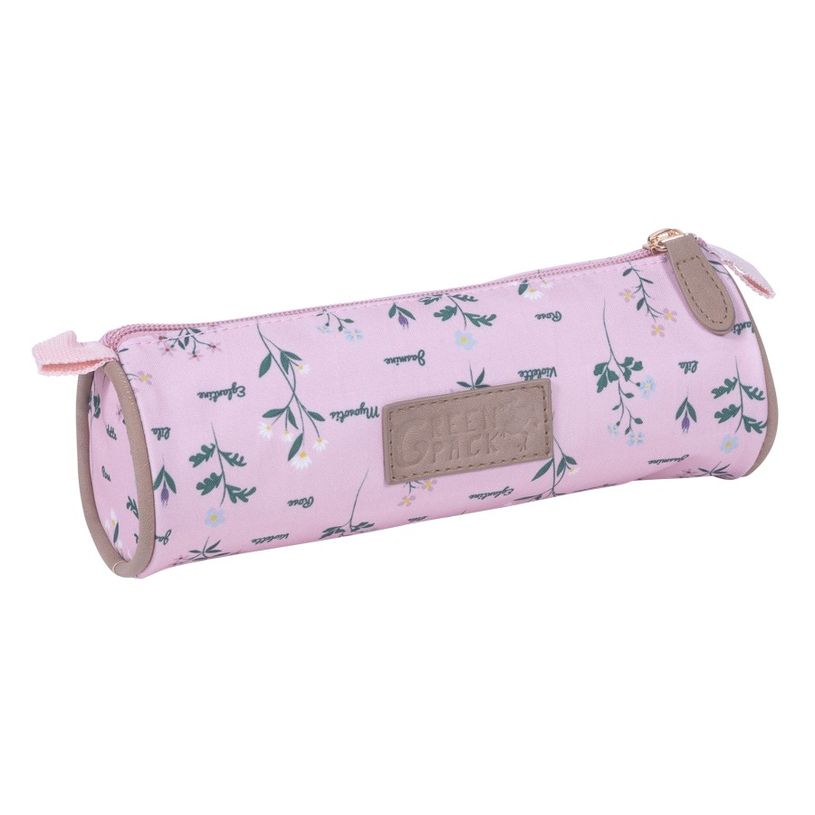 3661507828244-Trousse ronde Greenpack Botanique - 1 compartiment - rose poudré - Kid'Abord-P_405115063_1-0