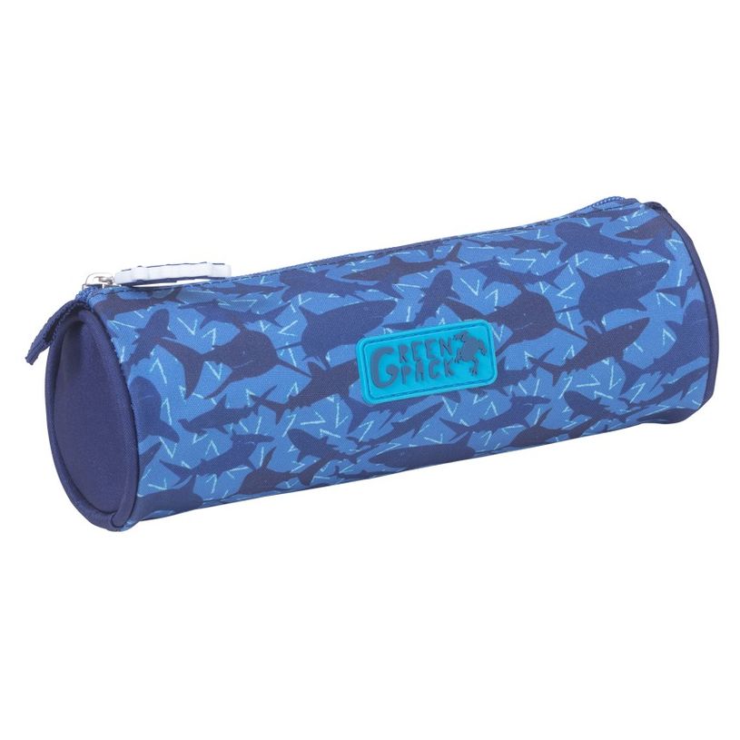 3661507828251-Trousse ronde Greenpack Sharky - 1 compartiment - bleu - Kid'Abord-P_405115064_1-0