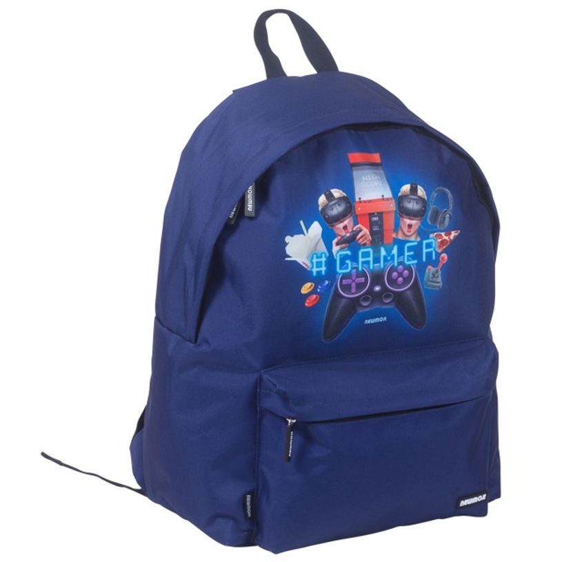 3661507720456-Sac à dos NewMoji Player - 1 compartiment - bleu - Kid'Abord-P_405115079_1-0