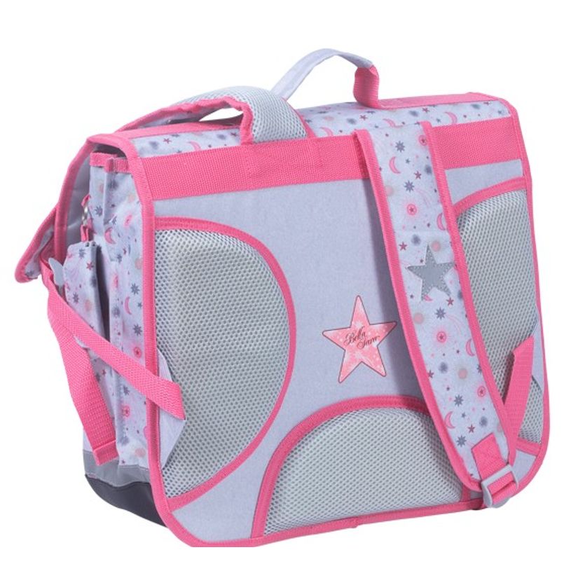 3661507523385-Cartable Bella Sara Moon 38 cm - 2 compartiments - gris et rose - Kid'Abord-P_405115120_2-1