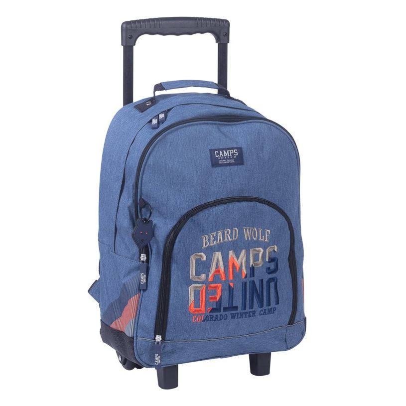 3661507322452-Sac à dos à roulettes Camps Beard Wolf - 2 compartiments - bleu - Kid'Abord-P_405115126_1-0