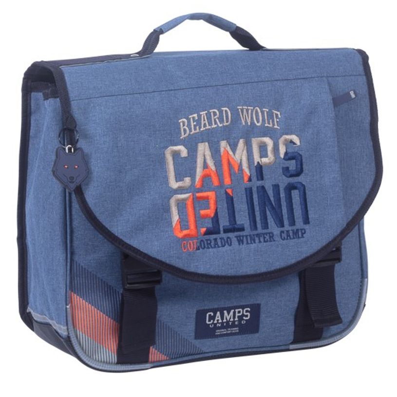 3661507323459-Cartable Camps Beard Wolf 38 cm - 2 compartiments - bleu - Kid'Abord-P_405115127_1-0