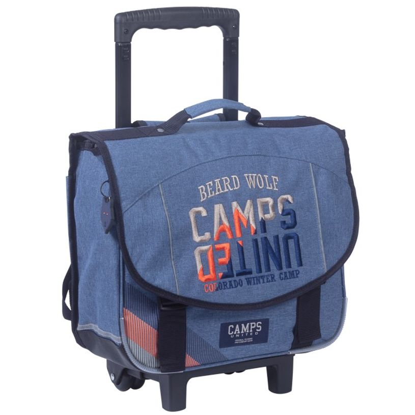 3661507324456-Cartable à roulettes Camps Beard Wolf 38 cm - 2 compartiments - bleu - Kid'Abord-P_405115128_1-0