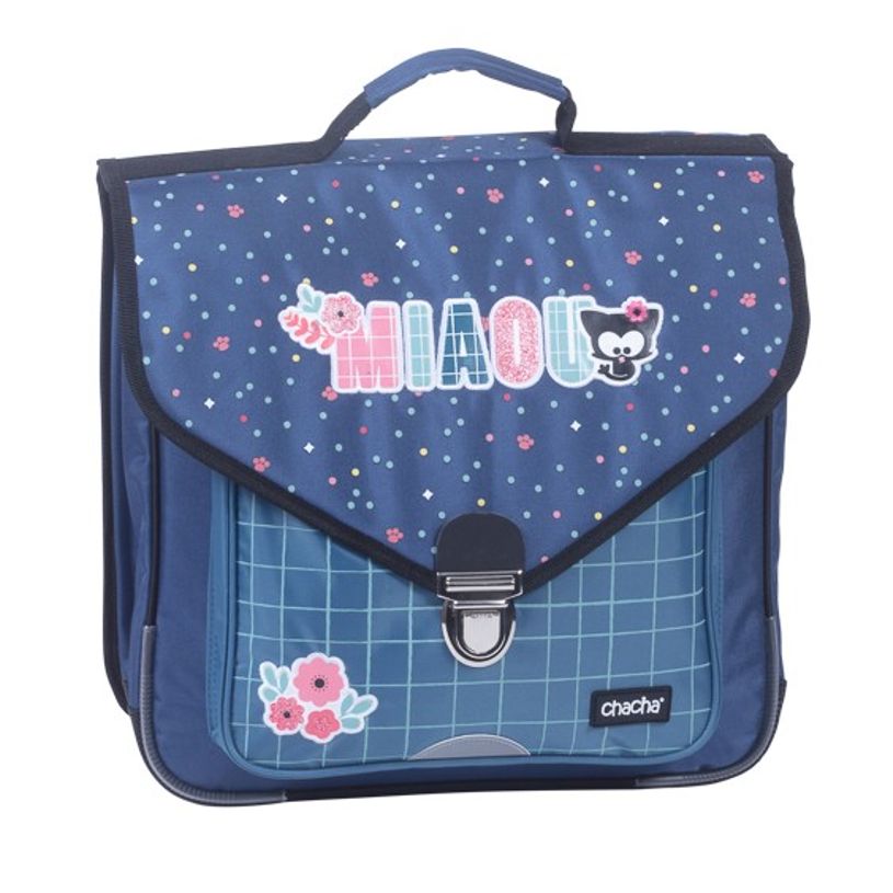 3661507623368-Cartable Chacha Miaou 36 cm - 2 compartiments - bleu - Kid'Abord-P_405115130_1-0