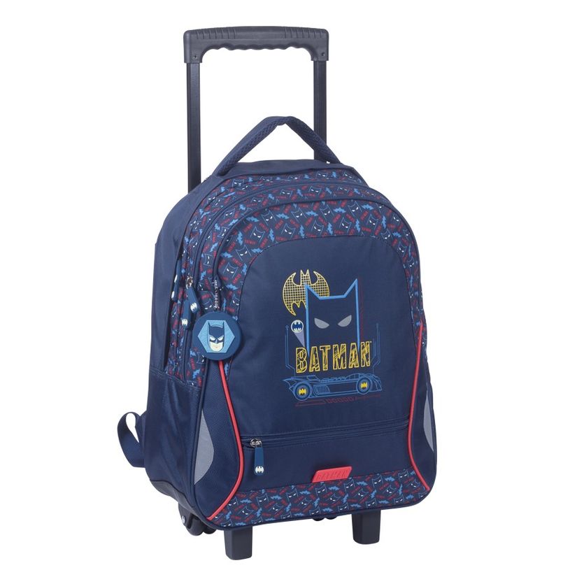 3661507522562-Sac à dos à roulettes Batman - 2 compartiments - bleu marine - Kid'Abord-P_405115132_1-0