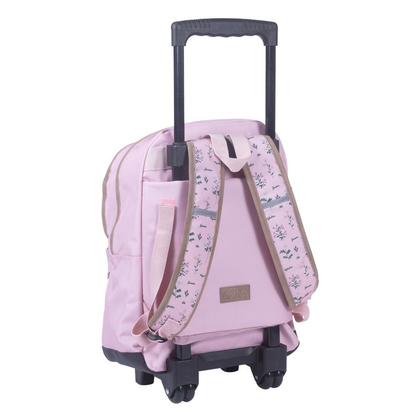 3661507822242-Sac à dos à roulettes Greenpack Botanique - 2 compartiments - rose poudré - Kid'Abord-P_405115146_2-1