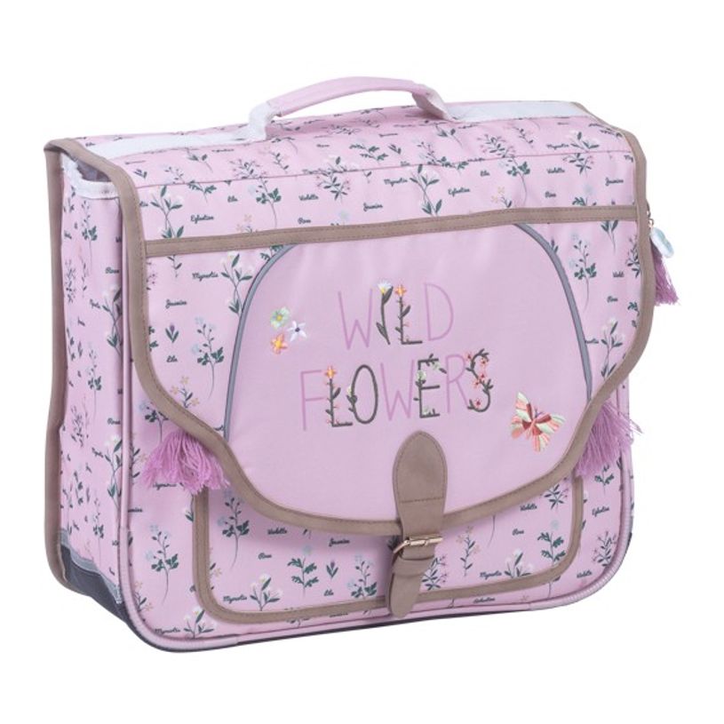 3661507823249-Cartable Greenpack Botanique 38 cm - 2 compartiments - rose poudré - Kid'Abord-P_405115147_1-0