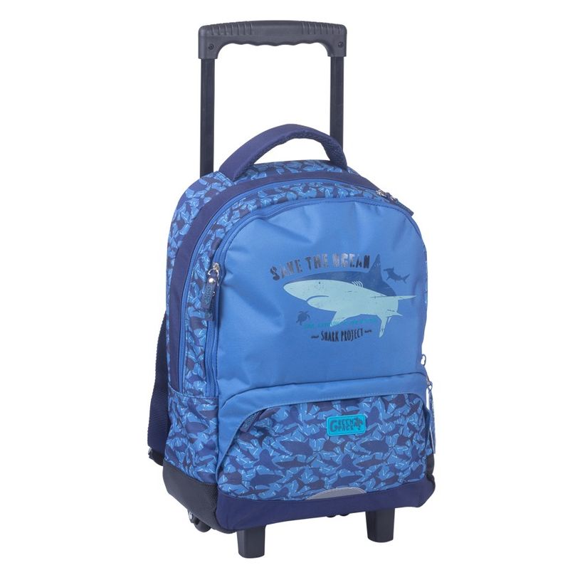 3661507822259-Sac à dos à roulettes Greenpack Sharky - 2 compartiments - bleu - Kid'Abord-P_405115149_1-0