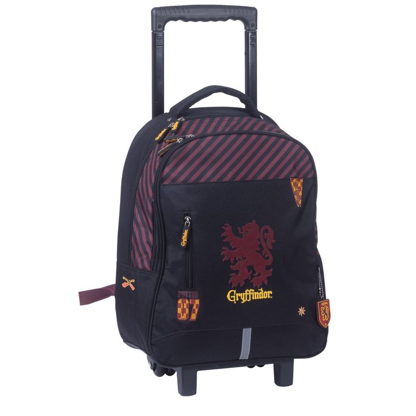 3661507522616-Sac à dos à roulettes Harry Potter Gryffondor - 2 compartiments - noir et bordeaux - Kid-P_405115154_1-0
