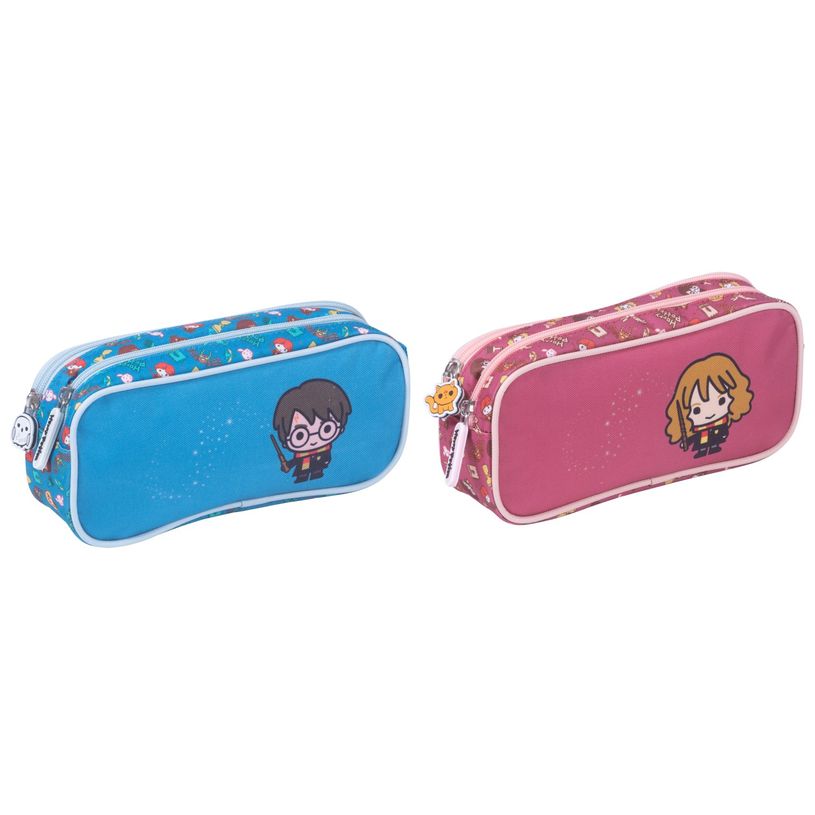 3661507527598-Trousse rectangulaire Harry Potter Chibi - 2 compartiments - Au choix : Harry ou Hermione -P_405115157_1-0