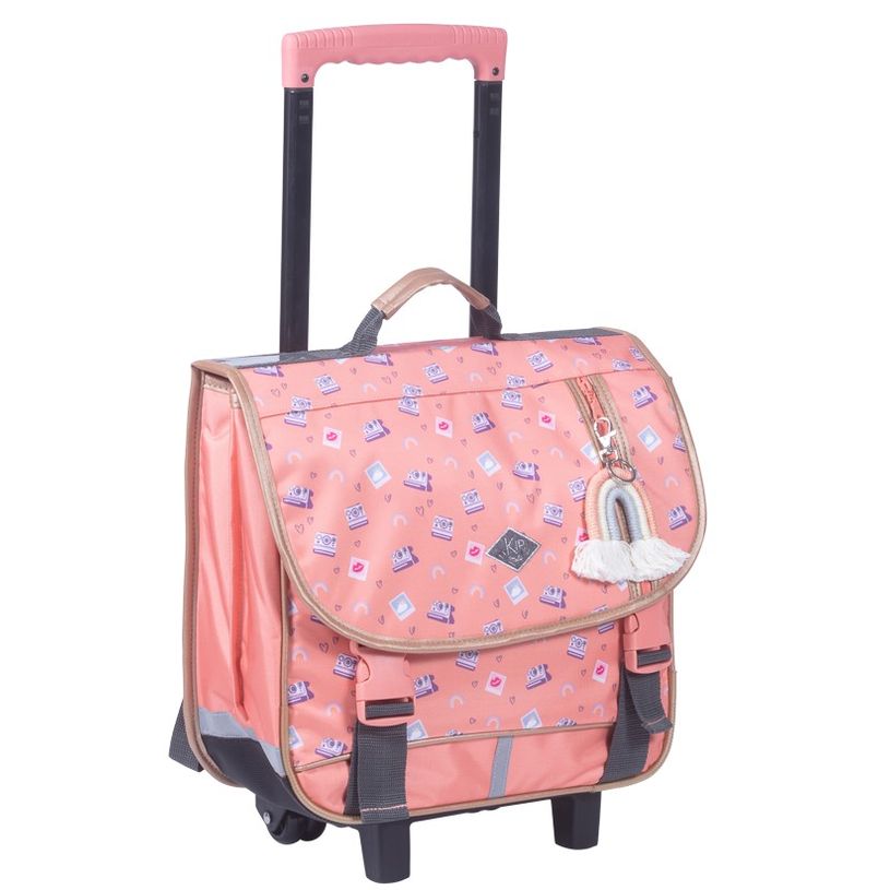 3661507024554-Cartable à roulettes KIP Polaroid - 38 cm - 2 compartiments - orange corail - Kid'Abord-P_405115162_1-0