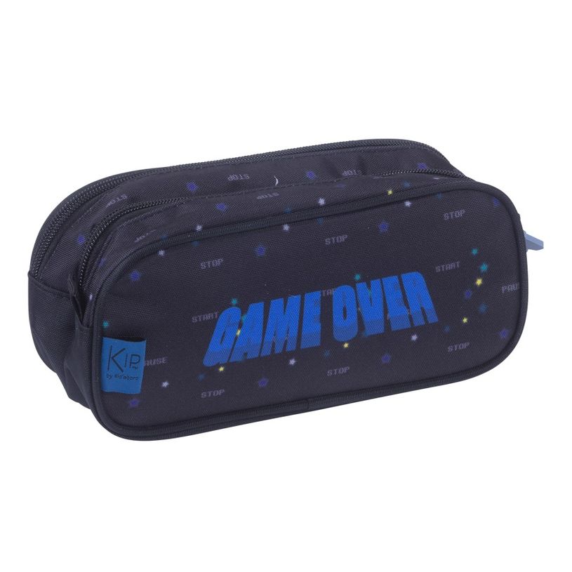 3661507027562-Trousse rectangulaire KIP Game Over - 2 compartiments - noir - Kid'Abord-P_405115167_1-0