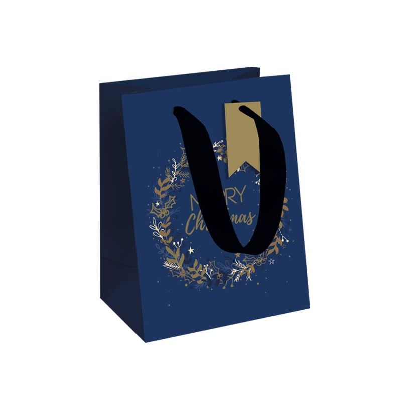 5033601505235-Clairefontaine - Sac cadeau - 12,7 cm x 9 cm x 20,3 cm - nuit étoilée bleu/or-P_405115510_1-0