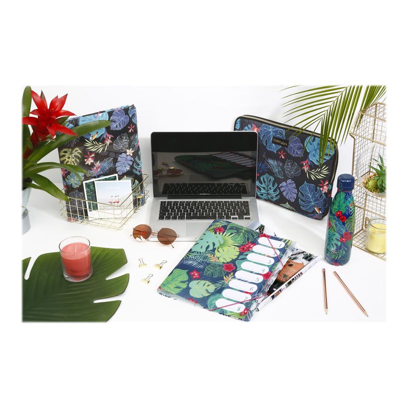 3135256098710-Viquel Tropical - Classeur souple à anneaux - Dos 25 mm - A4 - pour 100 feuilles - bleu o-P_405115595_2-1